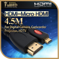 Coms HDMI/Micro HDMI 케이블, 4.5M Black / HDMI v1.3 지원 / 1440p / 24K 금도금