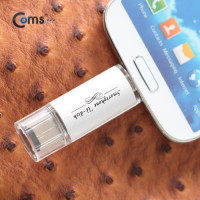 Coms 스마트폰 OTG USB 카드리더기, SILVER (Micro SD 메모리지원)