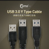 Coms USB 3.0 AA Y형 케이블 젠더 USB 3.0A(M) to USB 3.0A(M)+2.0A(M) 60cm