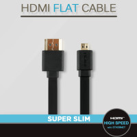 Coms HDMI/HDMI(Micro) 케이블(v1.4/FLAT/초슬림) 3M 고급/검정/ 24K 금도금 / 4K2K