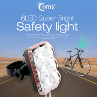 Coms 자전거 안전 점멸기, White Light, Super Bright, 후미등, 후방 부착, LED 램프 라이트