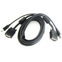 Coms KVM 케이블 2M (모니터 HD15M/USB A+B)