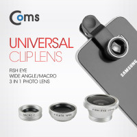 Coms 셀카렌즈, 스마트폰 카메라 확대경(3 in 1) Macro/fish/Wide, 매크로, 피쉬, 와이드 렌즈