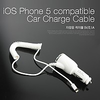 Coms IOS 8Pin (8핀) 스마트폰 5 차량용 케이블, 스프링, 5V/2.1A