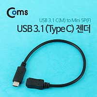 Coms USB 3.1 Type C 젠더 C타입 to 미니 5핀 Mini 5Pin 20cm
