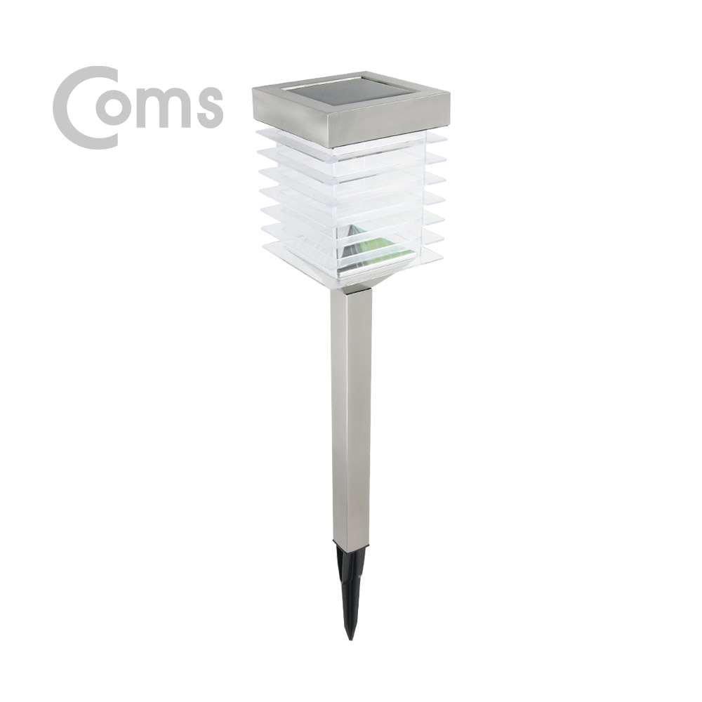 [ER586] Coms 태양광 LED 정원등 / 가든램프(2 SMD LED/White) 메탈 지지대 / LED 램프
