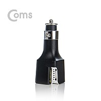 Coms 나비 자동차용 음이온 공기청정기 & USB 2Port 충전기 / Black