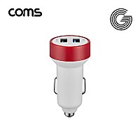 Coms G POWER 12V 5pin 초고속 차량용(QC 3.0+5V 2.4A) 2구/ 화이트