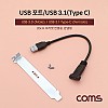 Coms USB 포트/USB 3.1(Type C) 3.0 변환 젠더 / 브라켓 포함 / 판넬 나사고정형 20cm