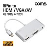 Coms iOS 8Pin 컨버터 디지털 영상 AV 어댑터 HDMI VGA RGB 오디오 3.5mm 스테레오 8핀 전원연결 미러링 화면복제