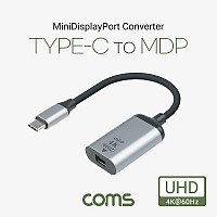 Coms USB 3.1(Type C) to 미니디스플레이포트 컨버터 20cm, 변환 케이블, C타입 to MDP, Mini Displayport 4K@60Hz UHD