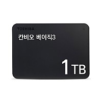TOSHIBA HDTB410AK 칸비오 베이직3 USB 외장 하드 (1TB/USB3.0/2.5형/SMR)
