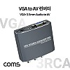 Coms VGA to AV 컨버터, VGA+오디오 -> AV, 스테레오 3.5mm, 1080P, 720P, CVBS, L/R 3RCA, NTSC/PAL