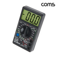 Coms 디지털 테스트기 LCD 창 멀티테스터 전압 전류 저항 로터리식 휴대용