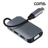Coms USB 3.1 Type C 컨버터(멀티) 4 in 1 HDMI 4K2K VGA USB 3.0 PD 2.0 5Gbps