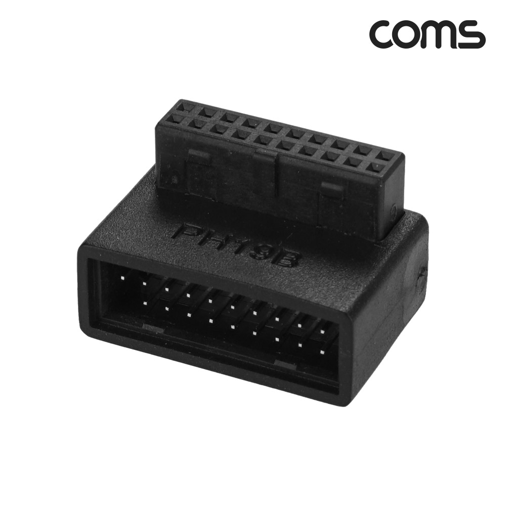 Coms USB 3.0 19핀 변환젠더 90B 하향꺾임[JA134]