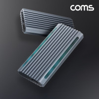 Coms M.2 NVMe SSD 외장하드 케이스 원터치분리 RGB LED USB 3.1 Gen2 10Gbps 알루미늄 합금