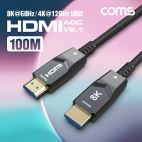 Coms HDMI 2.1 AOC 리피터 광케이블 100M 8K@60Hz 4K@120Hz 48Gbps Optical+Coaxial