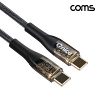 Coms USB 3.1 C타입 LED 케이블 PD 60W 고속충전 블랙 1M