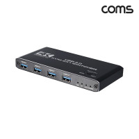Coms HDMI KVM 스위치 선택기 2:1 PC 2대 제어 USB3.0 4포트 4K 60Hz