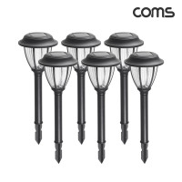 Coms 태양광 LED 정원등 크리스탈 6개입