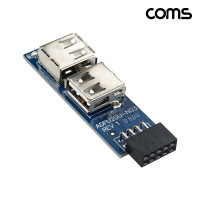 Coms USB 포트 9Pin to USB 2.0 A 2Port 메인보드 연결 좌우꺾임 9핀