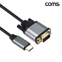 Coms USB 3.1(Type C) to VGA 컨버터 케이블 1.8M FHD 1080P@60Hz, C타입 RGB D-SUB