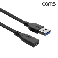 Coms USB 3.1 Type C 변환젠더 케이블 20cm C타입 F to USB 3.0 A M Black