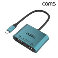 Coms C타입 to HDMI 4K@60Hz VGA PD 충전 컨버터 젠더