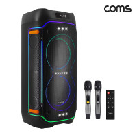 Coms 이동식 UHF 블루투스 스피커 앰프 무선 마이크 최대 500W 노래방 버스킹