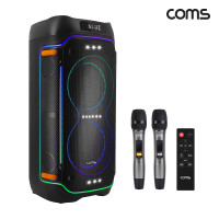 Coms 이동식 UHF 블루투스 스피커 앰프 무선 마이크 최대 400W 노래방 버스킹