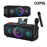 Coms 블루투스 스피커 앰프 마이크 세트 총 140W 노래방 버스킹