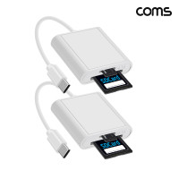Coms USB Type C 카드리더기 Micro SD 카드 2개입