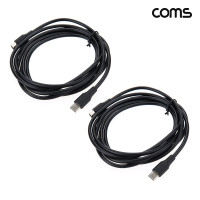 Coms USB 3.1 Type C PD 고속충전 케이블 2M 5A C타입 to C타입 Black 2개입