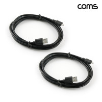 Coms USB Micro 5Pin 케이블 2M USB 2.0 A 마이크로 5핀 2개입