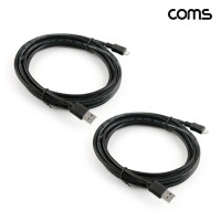 Coms USB Micro 5Pin 케이블 3M USB 2.0 A 마이크로 5핀 Black 2개입