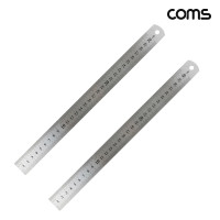 Coms 스틸자 쇠자 철제 스테인리스 소형 30cm 2개입