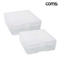 Coms AA 건전지 케이스 투명 100개 보관 2개입