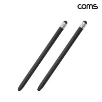 Coms 터치펜 6각 연필 140mm 스타일러스 펜슬형 Black 2개입
