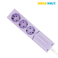 메가볼트 고용량 누전차단 멀티탭 4000W 3구 1.5M 퍼플