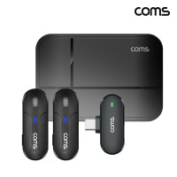 Coms 마이크 무선 송수신기 듀얼 유튜브 휴대용 방송용 강의용 핀마이크