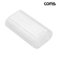 Coms 18650 건전지 케이스 배터리 2개 보관 투명