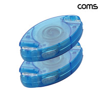 Coms 자동감김 랜케이블 2.5m 플랫형 CAT6 다이렉트 랜선 LAN RJ45 2개입