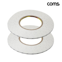 Coms 3M 양면테이프 길이 50m 폭 3mm 두께 0.1mm 2개입