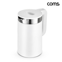 Coms 전기주전자 1.8리터 통 스텐구조 1500W 급속가열 이중단열구조 심플한 디자인