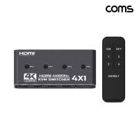 Coms HDMI 4x1 KVM 스위치 PC 4대 제어 USB 4포트 4K 60Hz