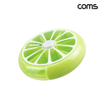 Coms 회전 알약 케이스 원형 7칸 요일별 다용도 보관