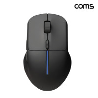 Coms 블루투스 5.1 2.4Ghz 듀얼모드 마우스 Black 충전식 조용한 무소음 클릭 하루종일 가벼운 사용감 Two BT 동작 LED
