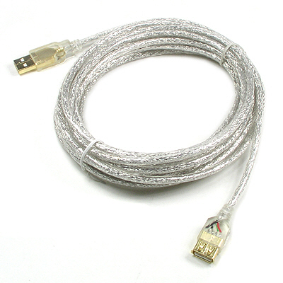 [C3215]Coms USB 연장 케이블 5M, 고급형, USB M/F A타입 AM to AF(AA형/USB-A to USB-A) 투명 GOLD